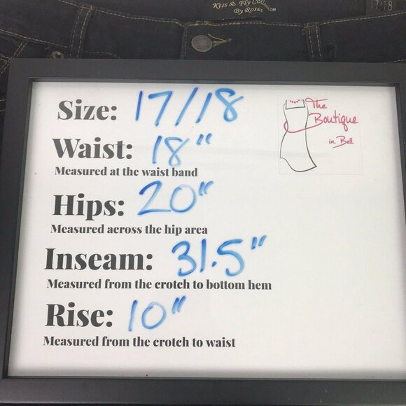 NWT Kiss & Fly Rosee 17/18 Skinny Jeans Stretch Dark Wash 5 Pocket Straight Leg - Picture 10 of 12